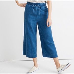 Madewell hudson pull on crop chambray pants